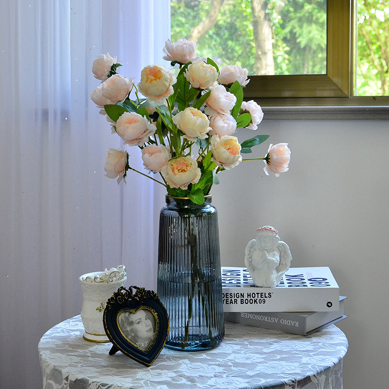 New vase decoration light luxury simulation silk flower art living room flower arrangement table TV cabinet modern home soft decoration