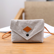 Xiao Sheng has rice bag female canvas single shoulder bag simple art envelope small square bag of vintage water wash slope-sacker mobile bag