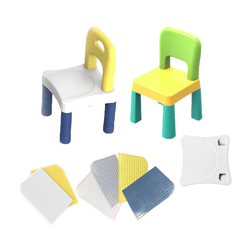 Children's table stool multi-functional building block table chair bottom plate spring baby Ferle toy accessories plastic universal