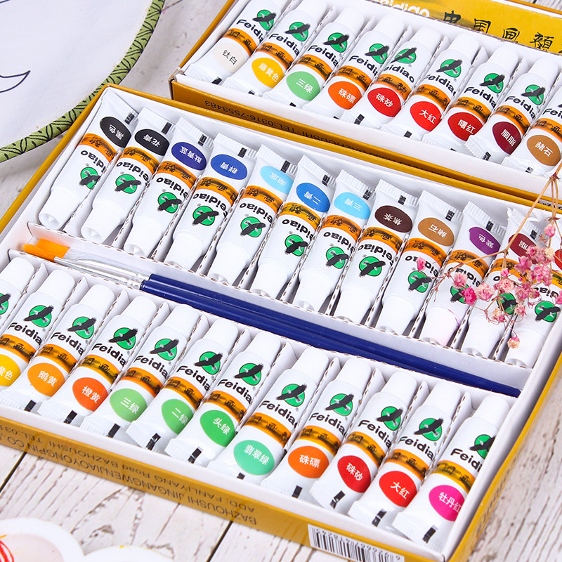 Chinese painting paint 12 colors 18 colors 24 colors 36 colors beginner beginner painting graffiti paint set gouache paint