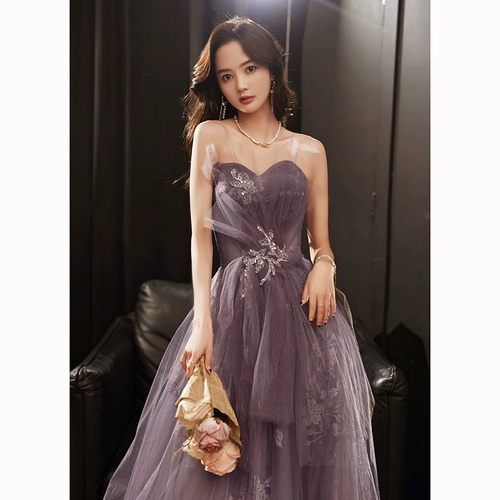 Элитное длинное вечернее платье, топ без лямок, изысканный стиль