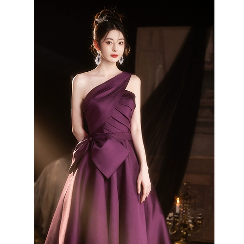 Элегантное элитное вечернее платье с бантиком, сексуальная сумка на одно плечо