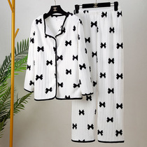 Pajamas womens coral fleece 2021 new long-sleeved round neck loose autumn and winter thickened ladies confinement home clothes