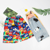 Cotton pajama pants womens summer shorts thin section loose plus size sports student womens pajama pants can be worn as home pants