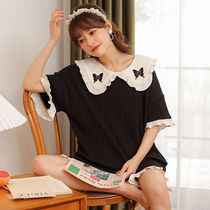 Chaoshan Jieyang Pajamas Womens 2022 New Short Sleeve Summer Spring and Autumn Pure Cotton Ladies Sweet Homewear Suit