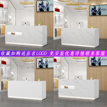 ins cashier Simple modern imitation marble beauty salon front desk table Reception desk Small womens shop bar cabinet
