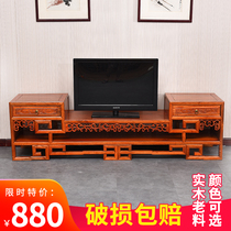Chinese solid wood TV cabinet living room simple TV cabinet antique carved simple classical elm bedroom floor cabinet