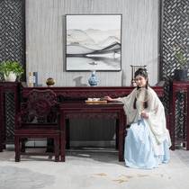 Chinese-style solid wood Zhongtang six-piece home Taishi chair Eight Immortals table four-piece rural Buddhist hall for table antique case