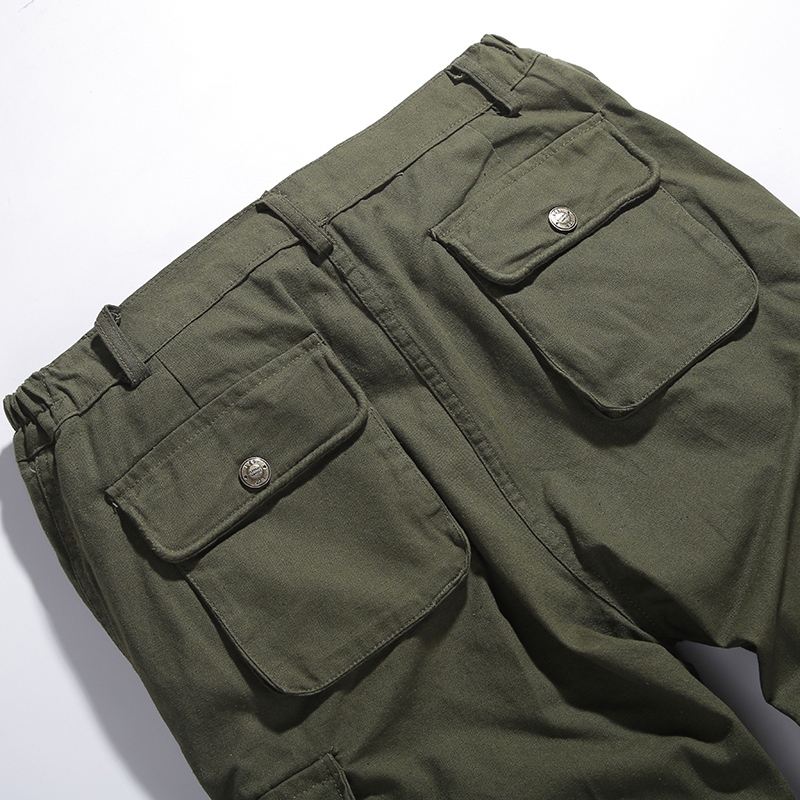 Pure Cotton Engineering Pants Men's Fall Outdoor Straight Pants Thickened Wear Resistant Easy Labor Pants Camouflawless Pants Multi-Pocket Long Pants
