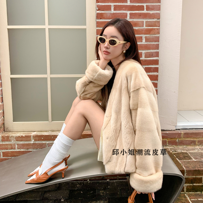 2025 New Imported Purple Label Grade Mink Fur Coat, Coffee Color, Whole Mink, Winter, Petite Women's Fur 2025 New Imported Purple Label Grade Mink Fur Coat, Coffee Color, Whole Mink, Winter, Petite Women's Fur