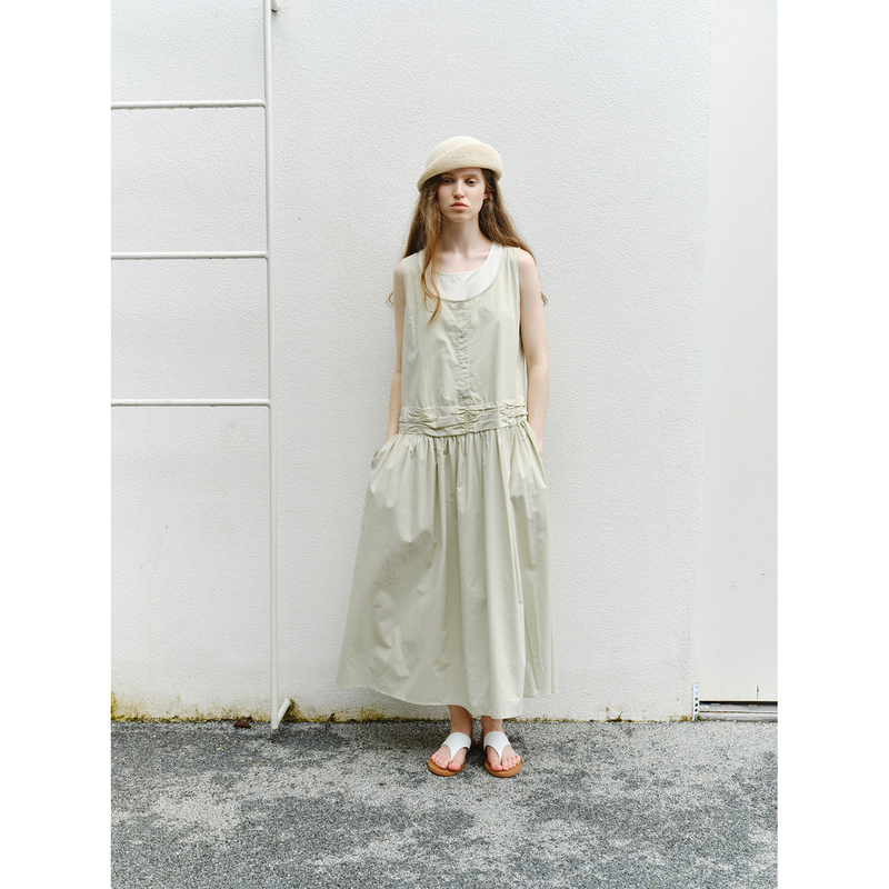 Digwill French-Style Sleeveless Casual Pleated Tank Top Long Dress with Ruching, Loose-Fitting Vacation A-Line Dress for Women Digwill French-Style Sleeveless Casual Pleated Tank Top Long Dress with Ruching, Loose-Fitting Vacation A-Line Dress for Women