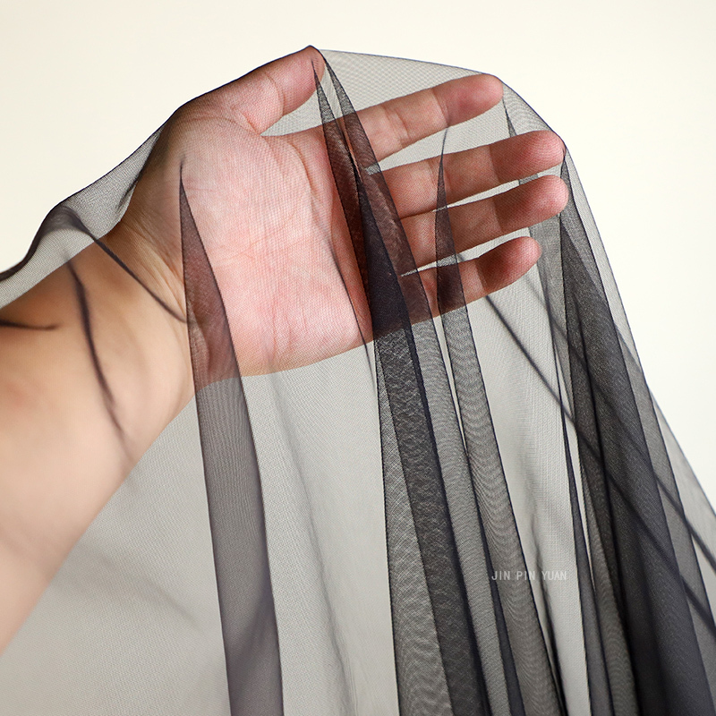 Black Gauze Fabric, Ultra-Soft Black Gauze, Delicate and Soft, Handmade Wedding Dress, Encrypted Transparent Mesh Gauze