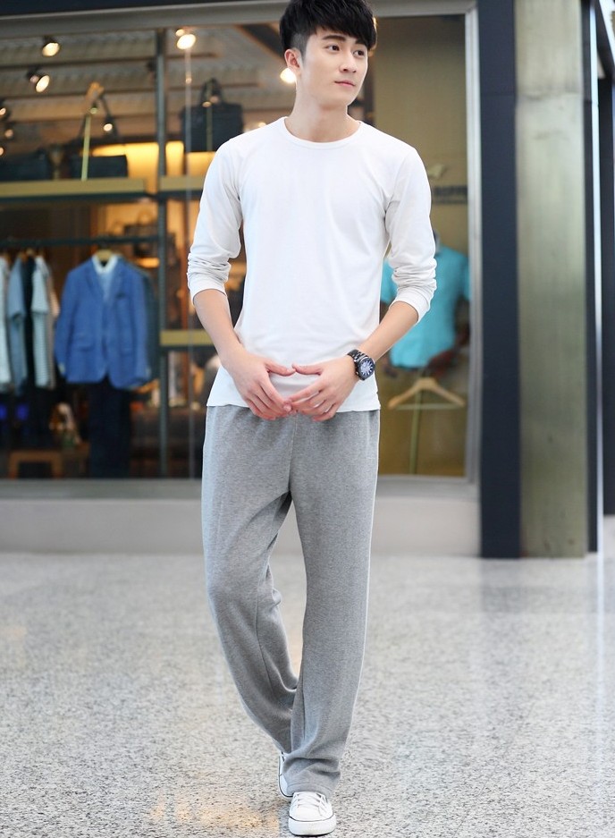 Mùa thu và mùa đông cộng với quần nhung dày thể thao nam quần cotton giản dị mùa xuân và mùa hè mẫu quần lỏng XL chạy thẳng quần thể thao nam