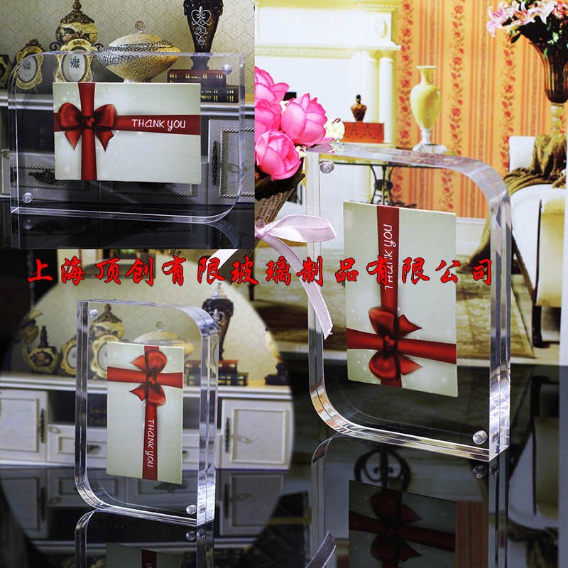 Acrylic grinding with small rounded corners 6 inch photo frame creative bifacial transparent A4 certificate Awards Zang frame photo swing table photo frame