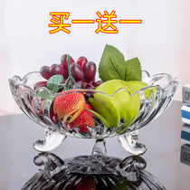 European fruit plate creative modern living room household coffee table large Chinese New Year snack candy pot fruit basket crystal glass