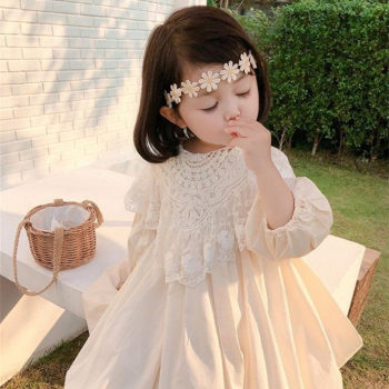 Children's clothing 2022 spring and autumn clothing girl's dress new Korean version children's lace princess skirt children's skirt foreign style