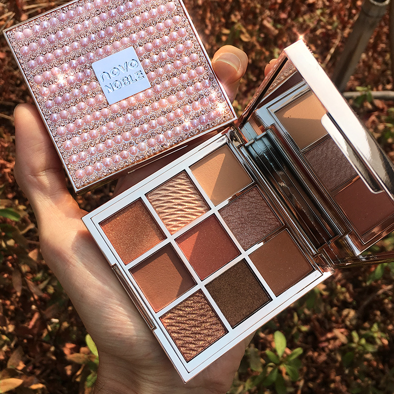 New novo9 color fine powder tray Li Jiachi recommended sparkling eye shadow small disc ins ultra-fire shiny and waterproof portable