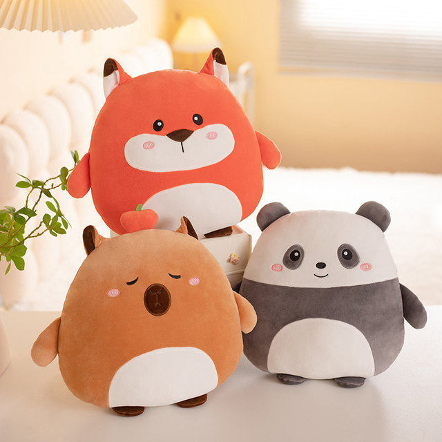 卡皮巴拉公仔可爱水豚玩偶小狐狸毛绒玩具抱枕沙发靠垫儿童节礼物