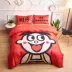 Net đỏ khủng long lợn pha lê cashmere bốn mảnh phim hoạt hình ấm áp trẻ em chăn ba mảnh cô gái tấm san hô lông cừu giá chăn ga gối đệm Bộ đồ giường bốn mảnh