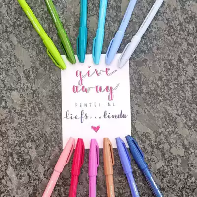 Japanese pentel paitong beautiful color soft head pen practice pen painting watercolor pen small letter beginner special pen