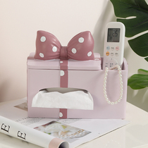 Cream-style creative tissue box paper box living room coffee table storage box remote control multifunctional and high-end