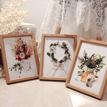 Three-dimensional dry flower photo frame flower three-dimensional decal Handmade DIY decorative specimen painting material package Team building salon activities