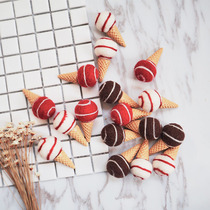 Wool felt ice cream cone cone cone egg wreath floral flower material Hairband hair accessories diy accessories