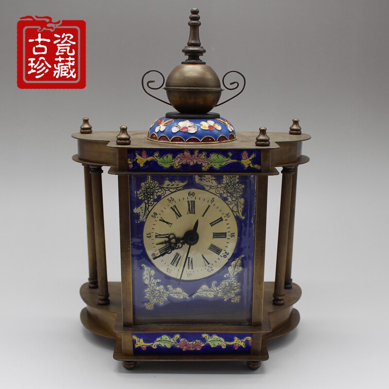 Antiquities Miscellaneous Collection of Pure Copper Machinery Watch Ancient Landscape Mechanical Watch Home Decoration Accessories