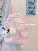 Розовая маленькая синяя подвеска с бантиком, значок