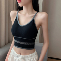 Black back vest Net red summer sports suspenders inside and outside the bottom short tube top women