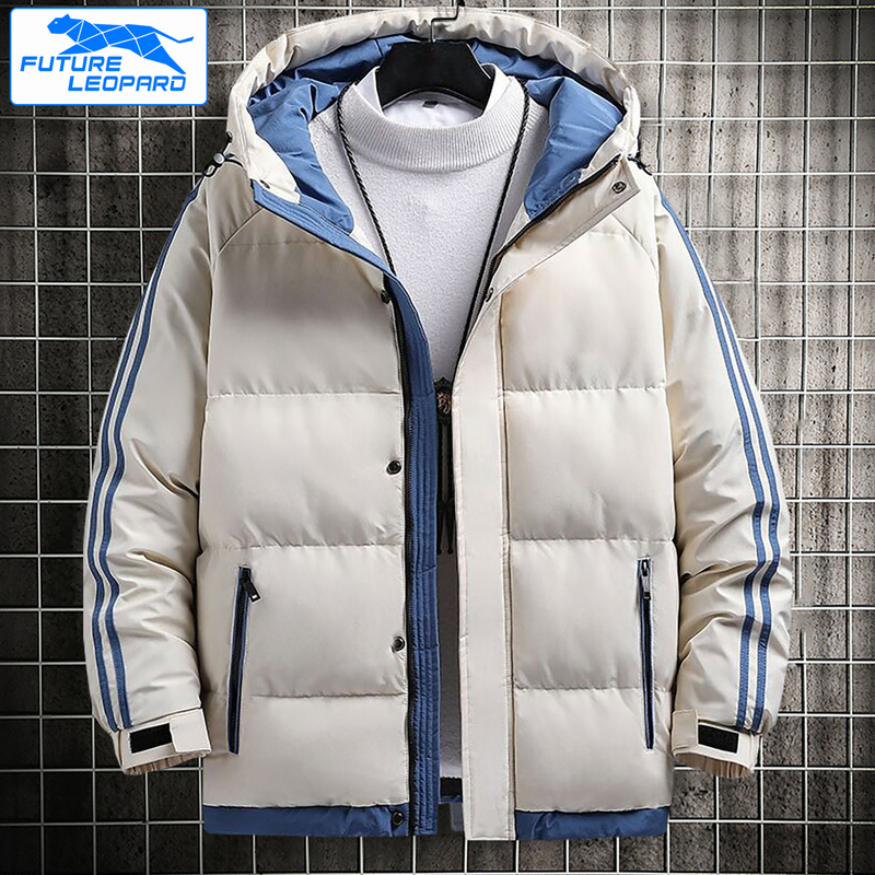 Men's Warm Cotton Jacket 2026 Winter Fleece-Lined Thickened Cotton Coat for Young Men Casual Windproof Hooded Winter Outerwear
