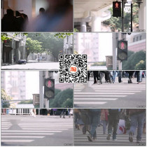 Road traffic lights traffic lights China highway Guangzhou footsteps pedestrian flow video material traffic sidewalk Empty Mirror