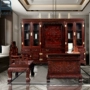 Dongyang mahogany đồ nội thất Indonesia gỗ hồng sắc gỗ rắn bàn học và ghế kết hợp tủ sách bàn điều hành bàn - Bộ đồ nội thất kệ tivi đẹp