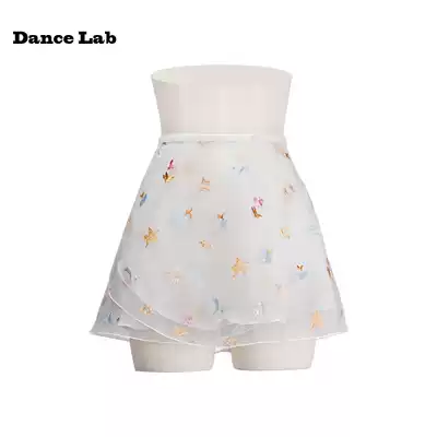 Dance Lab Dance ballet double-layer embroidered mesh yarn inner chiffon elastic lace-up a dress Little Prince