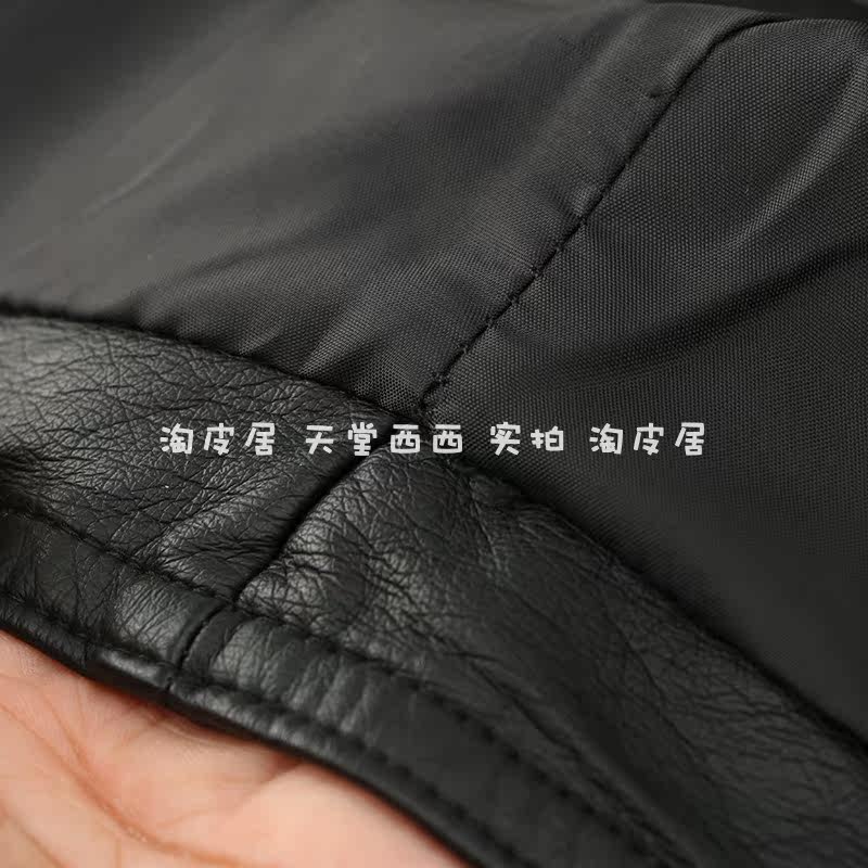 Кожаная куртка 22320韩国单~超软仿绵羊皮黑色修身帅气机车翻领皮衣外套女0.67