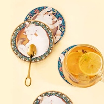 Palace Cup cup Cat Ceramic Insulation Mat Waterproofing Dialgae Mud Cut Cut Disk Cut Presentation Gift
