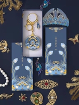 The Palace Wenxia Cuiyi Fluid Key-button car bookbag hanging piece of exquisite birthday girlfriend gift key chain accessories