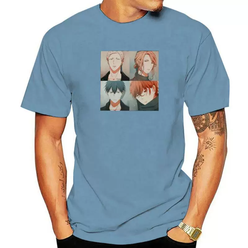 Винтажная футболка Yao Given Anime манга музыка Мужчины с коротким рукавом