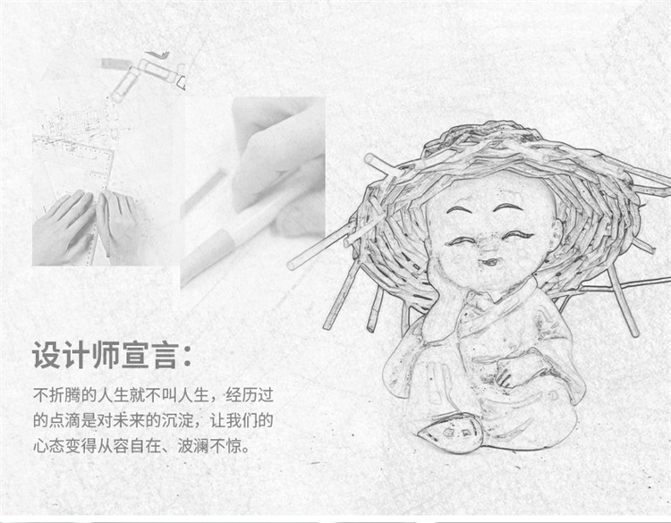 Xe trang sức trang trí bốn không nhỏ tu sĩ sáng tạo xe nước hoa trung tâm điều khiển sửa đổi cung cấp xe trang trí xe đồ trang trí trong xe ô tô