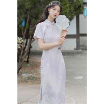 Improved cheongsam 2022 new spring and summer girl Republic of China style retro student young dress can be worn daily