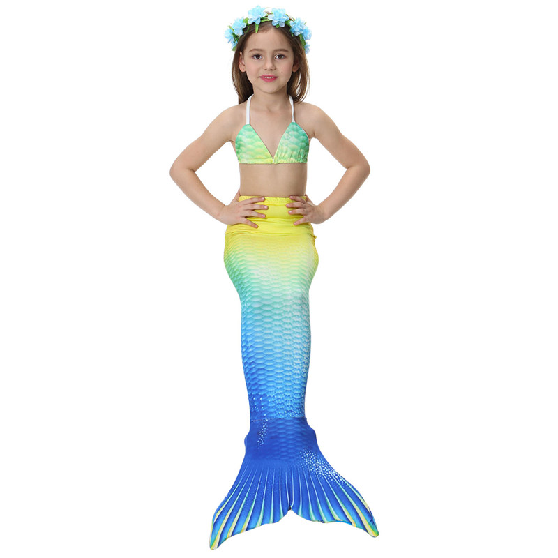 Đồ bơi Nàng tiên cá Cô ​​gái Công chúa Bikini Beach Tail Quần áo Nàng tiên cá Cô ​​gái Đồ bơi đồ bơi cho be gái 8 tuổi