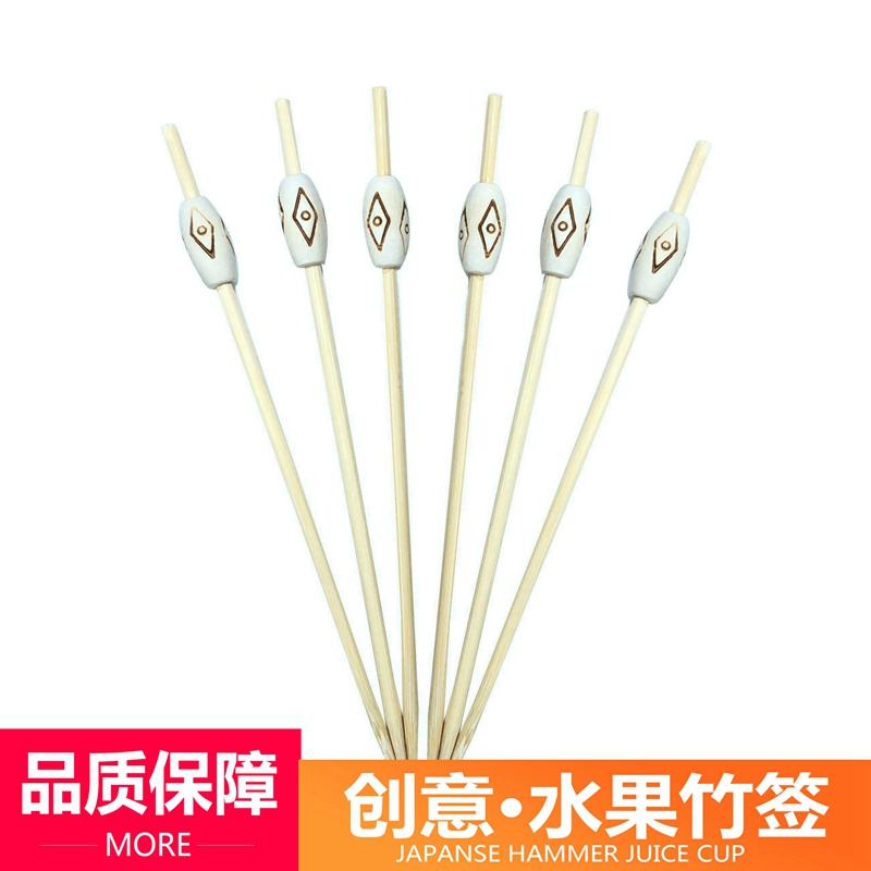 One-time waist drum string of creative sandwiches bamboo label KTV flower fruit fork cocktail