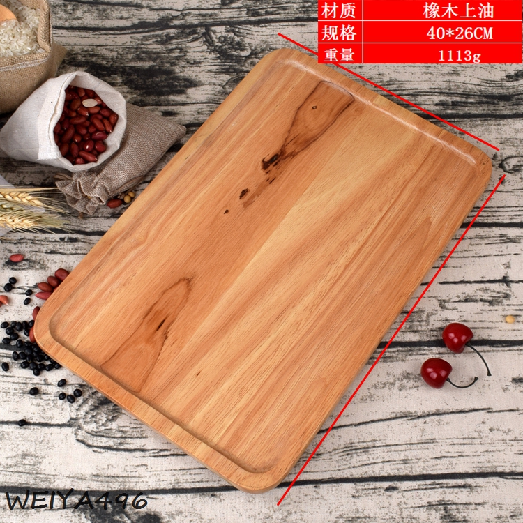 Oak Fruit Pizza Gỗ Khay Bánh Bánh mì Tấm hình chữ nhật Steak Tấm gỗ Tấm sáng tạo Tấm gỗ khay trà gỗ chạm khắc
