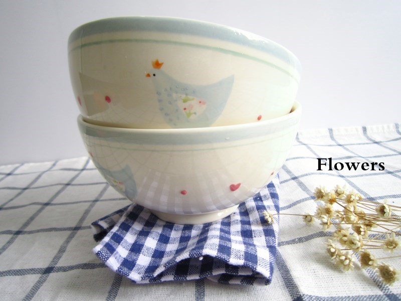 Lew Joh * * s in English countryside dry breezed chicken chicken ceramic bowl, lovely home food bowl bowl dishes