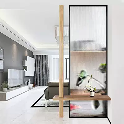 Changhong art glass modern simple screen partition light luxury porch frosted background custom living room decoration