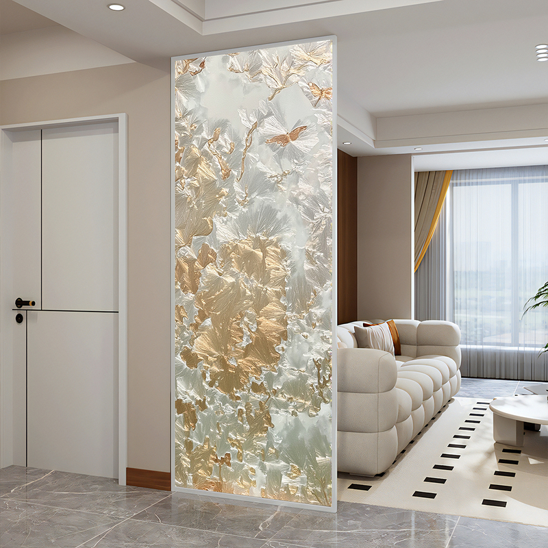 Filigree Enamel Accessible Luxury Art Glass Screen Partition Wall Living Room Top-To-Ceiling Entrance Hall Blocking Decoration Filigree Enamel Accessible Luxury Art Glass Screen Partition Wall Living Room Top-To-Ceiling Entrance Hall Blocking Decoration