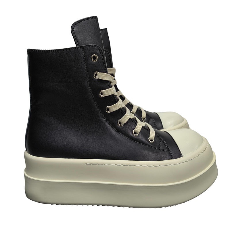 2025 New Classic High-Top Milk-Colored Sole Genuine Leather Casual Height-Increasing Versatile Student Large Size Thick-Soled Trendy Men's and Women's Shoes 2025 New Classic High-Top Milk-Colored Sole Genuine Leather Casual Height-Increasing Versatile Student Large Size Thick-Soled Trendy Men's and Women's Shoes
