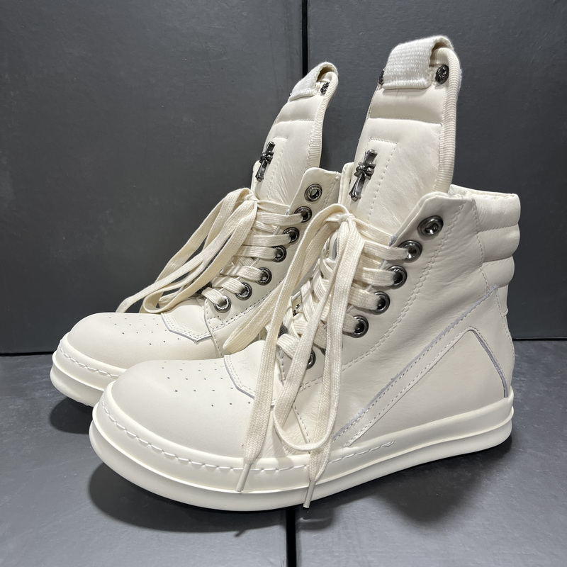 New European and American Style High-Top Shoes, Height-Increasing Genuine Leather Inverted Triangle Casual High Street Versatile Thick-Soled Men's Shoes, Short Boots, Women's Shoes