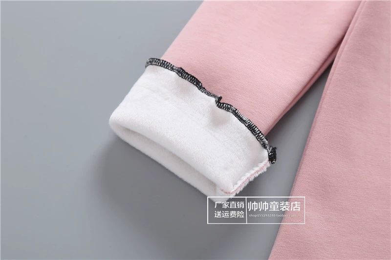 Áo bé gái cộng với áo nhung đáy quần nữ mùa thu nước ngoài dài tay thời trang áo thun cotton bé sơ mi trắng mùa đông thủy triều