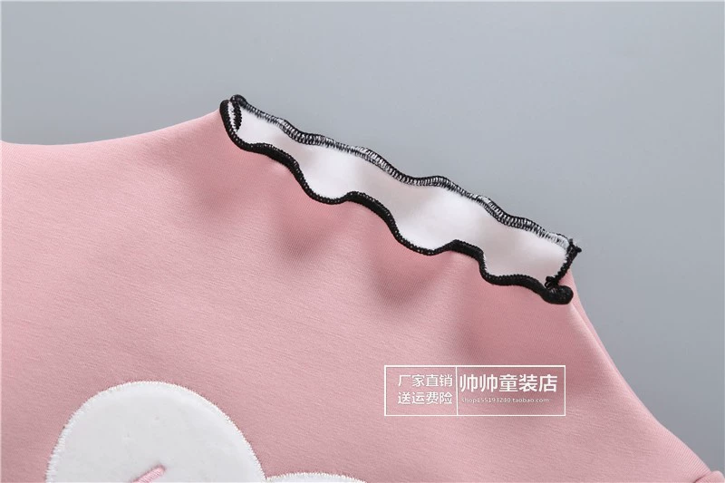 Áo bé gái cộng với áo nhung đáy quần nữ mùa thu nước ngoài dài tay thời trang áo thun cotton bé sơ mi trắng mùa đông thủy triều
